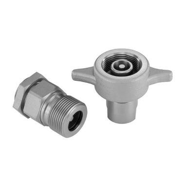 Screw-to-connect coupling with poppet valve series HT